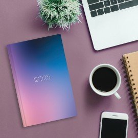 Ежедневник датированный 2025 145х215 мм, А5, STAFF, ламинированная обложка, "Градиент", 116025