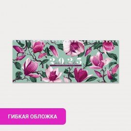 Планинг датированный 2025 285х112 мм, STAFF, гребень, картонная обложка, 64 л., "Сад магнолий", 116052