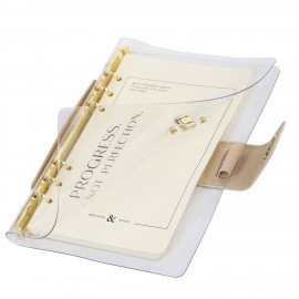 Блокнот А5 180x235мм BRAUBERG "Fabulous", гибкий, на кольцах, застежка, 80л, бежевый, 116194