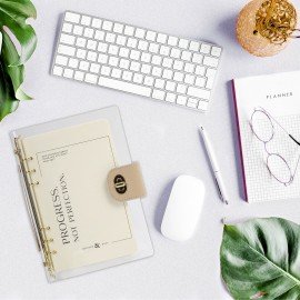 Блокнот А5 180x235мм BRAUBERG "Fabulous", гибкий, на кольцах, застежка, 80л, бежевый, 116194