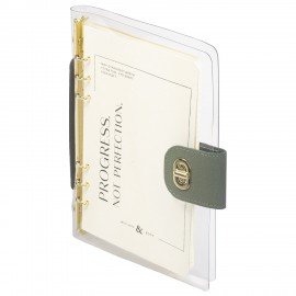 Блокнот А5 180x235мм BRAUBERG "Fabulous", гибкий, на кольцах, застежка, 80л, оливковый, 116195