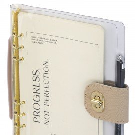 Блокнот А5 180x235мм BRAUBERG "Fabulous", гибкий, на кольцах, застежка, 80л, черный, 116196