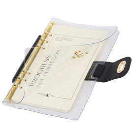 Блокнот А5 180x235мм BRAUBERG "Fabulous", гибкий, на кольцах, застежка, 80л, черный, 116196