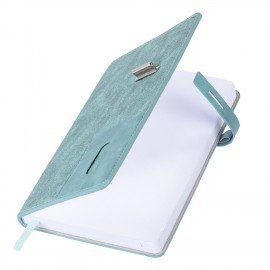 Ежедневник недатированный А5 138х213мм BRAUBERG "Cowboy", под кожу, застежка 160л, голубой, 116197