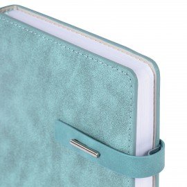 Ежедневник недатированный А5 138х213мм BRAUBERG "Cowboy", под кожу, застежка 160л, голубой, 116197