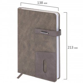 Ежедневник недатированный А5 138х213мм BRAUBERG "Cowboy", под кожу, застежка 160л, коричневый, 116198