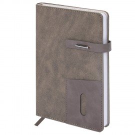 Ежедневник недатированный А5 138х213мм BRAUBERG "Cowboy", под кожу, застежка 160л, коричневый, 116198