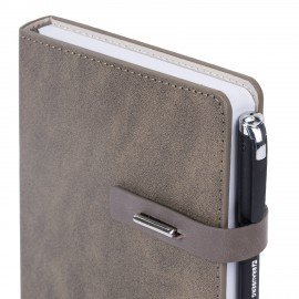 Ежедневник недатированный А5 138х213мм BRAUBERG "Cowboy", под кожу, застежка 160л, коричневый, 116198