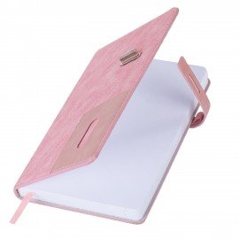 Ежедневник недатированный А5 138х213мм BRAUBERG "Cowboy", под кожу, застежка 160л, розовый, 116199