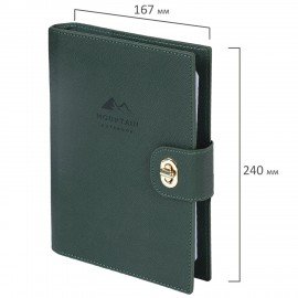 Ежедневник-органайзер недатированный B5 167х240мм BRAUBERG "Nova", под кожу, 160л, зеленый, 116202