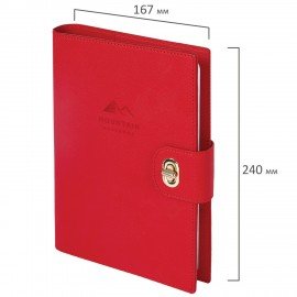 Ежедневник-органайзер недатированный B5 167х240мм BRAUBERG "Nova", под кожу, 160л, красный, 116203