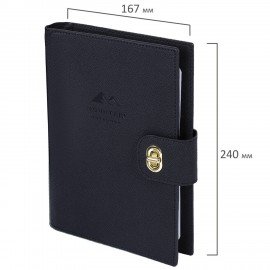 Ежедневник-органайзер недатированный B5 167х240мм BRAUBERG "Nova", под кожу, 160л, черный, 116204