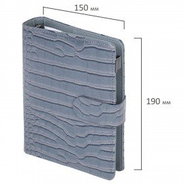 Ежедневник-органайзер недатированный B6 150x190мм BRAUBERG "Comodo", под кожу, 160л, серый, 116207