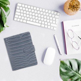 Ежедневник-органайзер недатированный B6 150x190мм BRAUBERG "Comodo", под кожу, 160л, серый, 116207