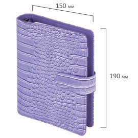 Ежедневник-органайзер недатированный B6 150x190мм BRAUBERG "Comodo", под кожу, 160л, сиреневый, 116208