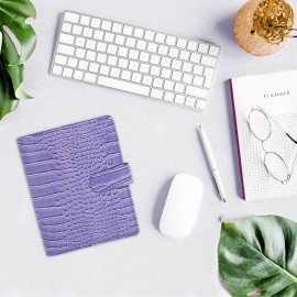 Ежедневник-органайзер недатированный B6 150x190мм BRAUBERG "Comodo", под кожу, 160л, сиреневый, 116208