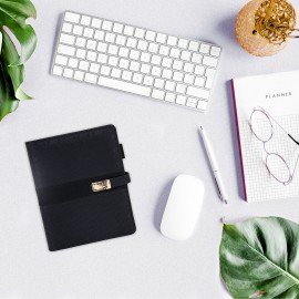 Ежедневник-органайзер недатированный В6 150х190мм BRAUBERG "Orion", под кожу, 160л, черный, 116209