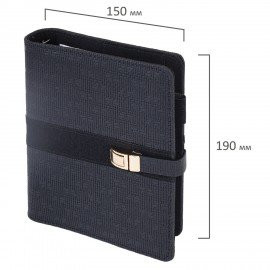 Ежедневник-органайзер недатированный В6 150х190мм BRAUBERG "Orion", под кожу, 160л, черный, 116209