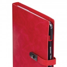 Ежедневник недатированный А5 152х220мм BRAUBERG "Sirius", под кожу, застежка 160л, красный, 116212