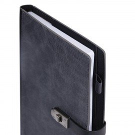 Ежедневник недатированный А5 152х220мм BRAUBERG "Sirius", под кожу, застежка 160л, черный, 116213