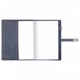 Ежедневник недатированный А5 152х220мм BRAUBERG "Sirius", под кожу, застежка 160л, серый, 116214