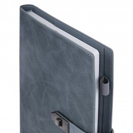 Ежедневник недатированный А5 152х220мм BRAUBERG "Sirius", под кожу, застежка 160л, серый, 116214