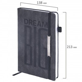 Ежедневник недатированный А5 138х213мм BRAUBERG "BeStyle", под кожу, резинка, держатель, 160л, графитовый, 116215
