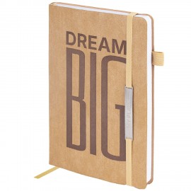 Ежедневник недатированный А5 138х213мм BRAUBERG "BeStyle", под кожу, резинка, держатель, 160л, песочный, 116216