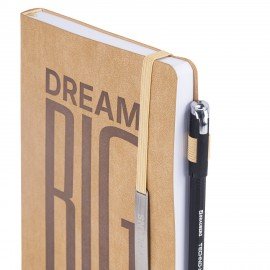 Ежедневник недатированный А5 138х213мм BRAUBERG "BeStyle", под кожу, резинка, держатель, 160л, песочный, 116216