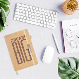 Ежедневник недатированный А5 138х213мм BRAUBERG "BeStyle", под кожу, резинка, держатель, 160л, песочный, 116216