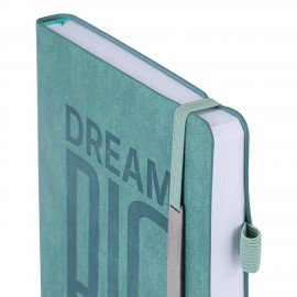 Ежедневник недатированный А5 138х213мм BRAUBERG "BeStyle", под кожу, резинка, держатель, 160л, сине-зеленый, 116218