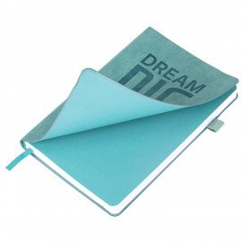 Ежедневник недатированный А5 138х213мм BRAUBERG "BeStyle", под кожу, резинка, держатель, 160л, сине-зеленый, 116218