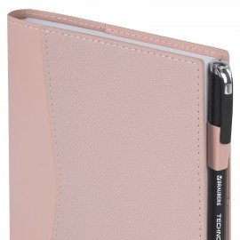 Ежедневник недатированный В6 130х185мм BRAUBERG "Gleam", под кожу, 160л, розовый, 116219