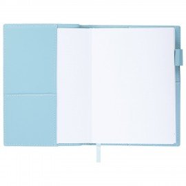 Ежедневник недатированный В6 130х185мм BRAUBERG "Gleam", под кожу, 160л, голубой, 116220