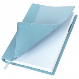 Ежедневник недатированный В6 130х185мм BRAUBERG "Gleam", под кожу, 160л, голубой, 116220