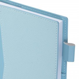 Ежедневник недатированный В6 130х185мм BRAUBERG "Gleam", под кожу, 160л, голубой, 116220