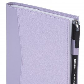 Ежедневник недатированный В6 130х185мм BRAUBERG "Gleam", под кожу, 160л, сиреневый, 116221