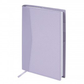 Ежедневник недатированный В6 130х185мм BRAUBERG "Gleam", под кожу, 160л, сиреневый, 116221