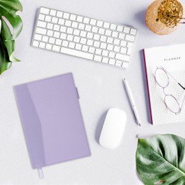 Ежедневник недатированный В6 130х185мм BRAUBERG "Gleam", под кожу, 160л, сиреневый, 116221