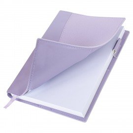 Ежедневник недатированный В6 130х185мм BRAUBERG "Gleam", под кожу, 160л, сиреневый, 116221