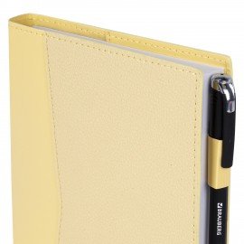 Ежедневник недатированный В6 130х185мм BRAUBERG "Gleam", под кожу, 160л, желтый, 116222