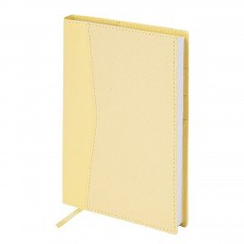 Ежедневник недатированный В6 130х185мм BRAUBERG "Gleam", под кожу, 160л, желтый, 116222
