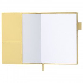 Ежедневник недатированный В6 130х185мм BRAUBERG "Gleam", под кожу, 160л, желтый, 116222