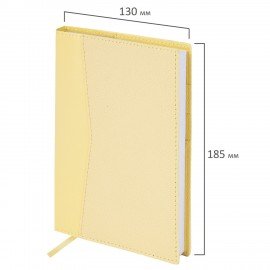 Ежедневник недатированный В6 130х185мм BRAUBERG "Gleam", под кожу, 160л, желтый, 116222