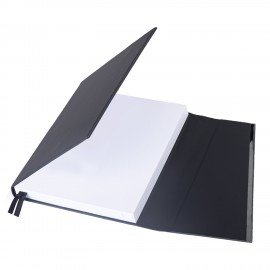 Ежедневник недатированный А5 145х213мм BRAUBERG "Vogue", под кожу, магнитный клапан, 160л, черный, 116223