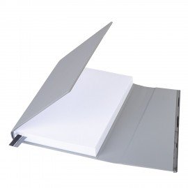 Ежедневник недатированный А5 145х213мм BRAUBERG "Vogue", под кожу, магнитный клапан, 160л, серый, 116224