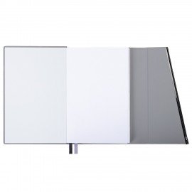 Ежедневник недатированный А5 145х213мм BRAUBERG "Vogue", под кожу, магнитный клапан, 160л, серый, 116224