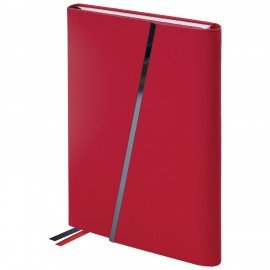Ежедневник недатированный А5 145х213мм BRAUBERG "Vogue", под кожу, магнитный клапан, 160л, красный, 116225