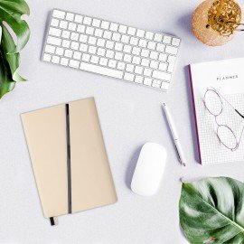 Ежедневник недатированный А5 145х213мм BRAUBERG "Vogue", под кожу, магнитный клапан, 160л, бежевый, 116226