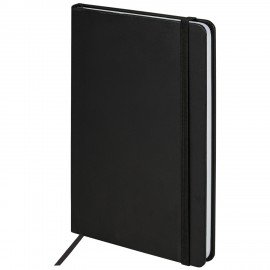 Блокнот А5 138x213мм BRAUBERG Basic, под кожу, 80л, клетка, черный, 116227